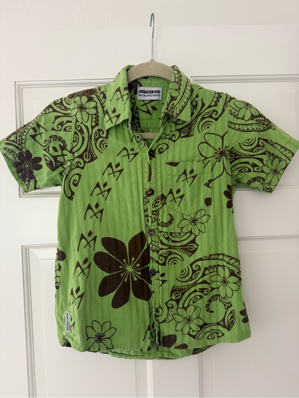 Kids Green aloha Button-Up Shirt